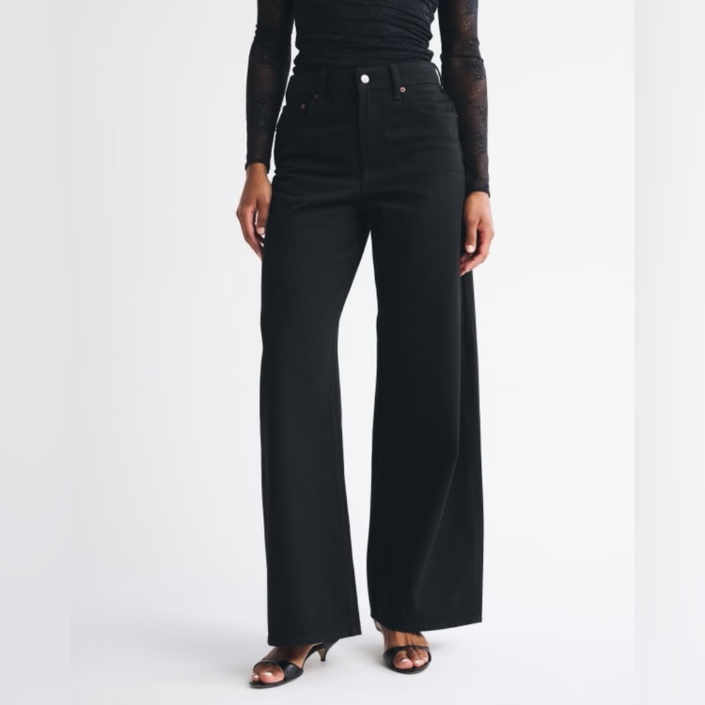 Abercrombie & Fitch Black Wide Leg Jeans